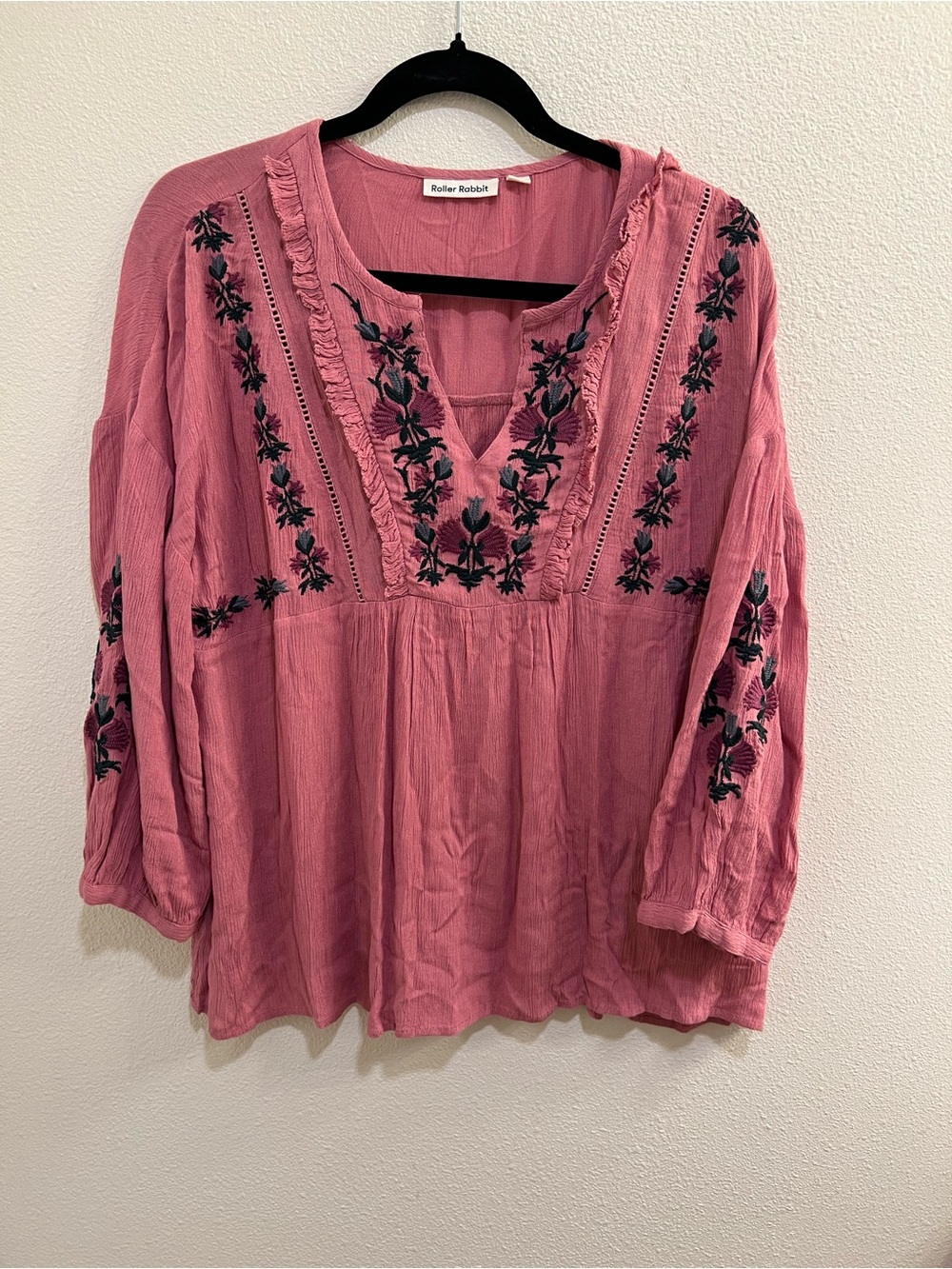 Roller Rabbit Blouse with Embroidery Medium